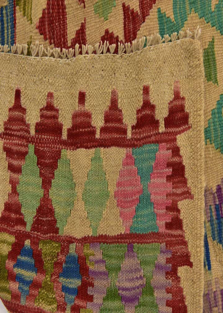 4' 10 x 6' 5 Hand Woven Kilim Maymana Wool Rug