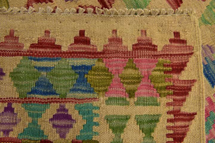 4' 10 x 6' 5 Hand Woven Kilim Maymana Wool Rug