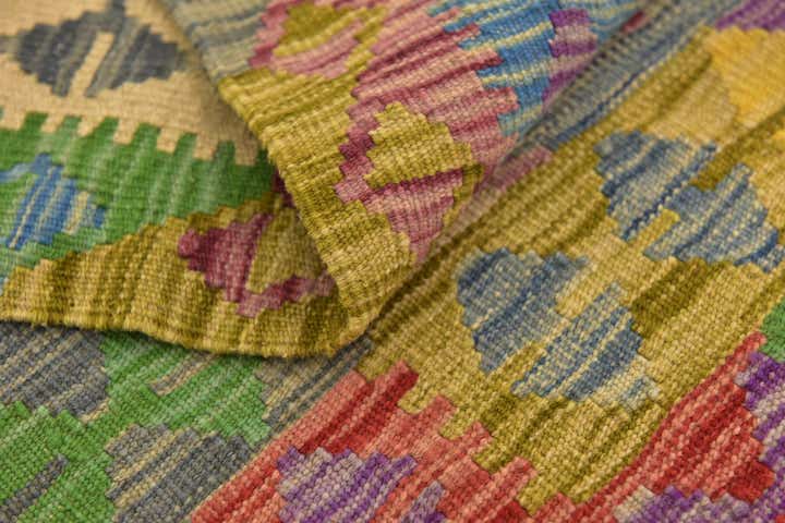 3' 4 x 5' Hand Woven Kilim Maymana Wool Rug
