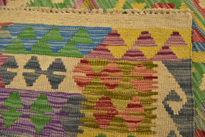 3' 4 x 5' Hand Woven Kilim Maymana Wool Rug