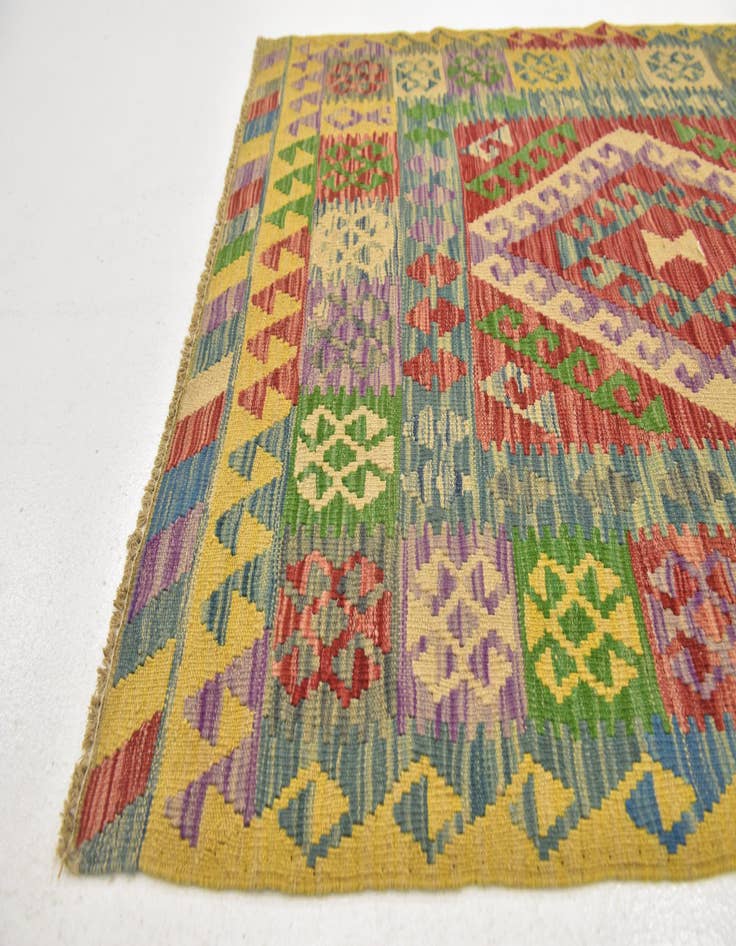 Detail image of 3' 7 x 6' 4  Hand Woven Kilim Maymana Wool Rug