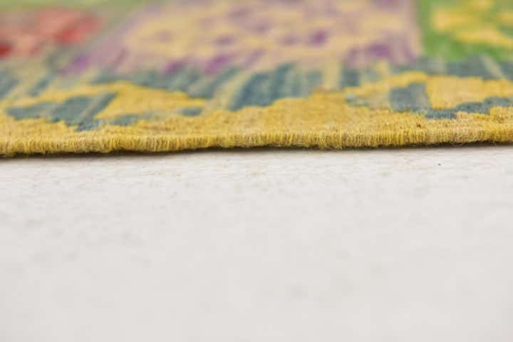 3' 7 x 6' 4 Hand Woven Kilim Maymana Wool Rug