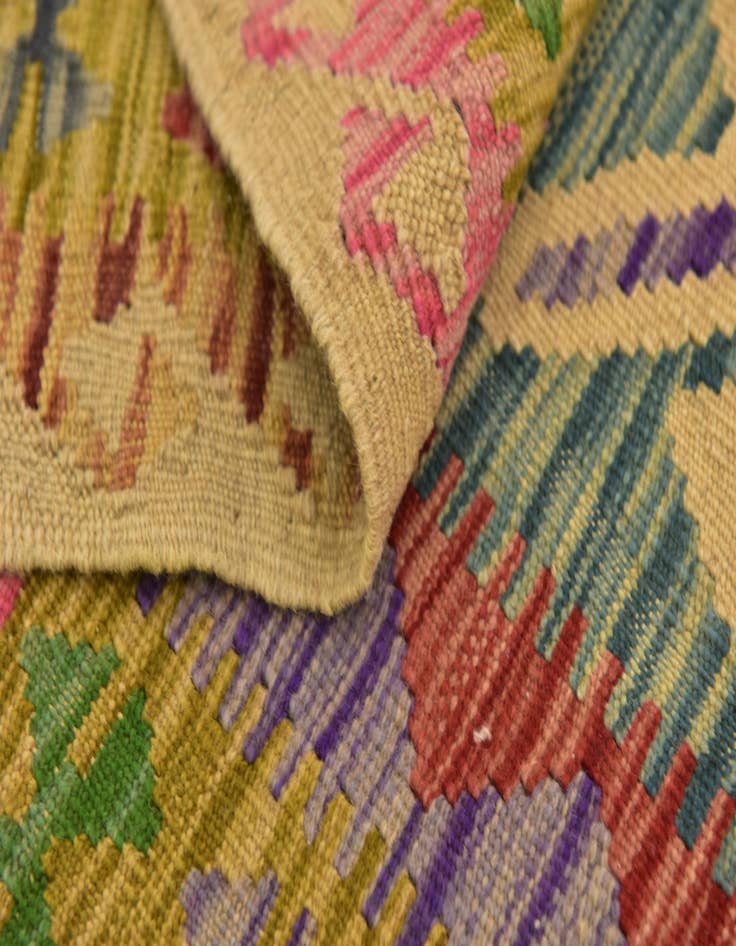 Detail image of 3' 6 x 6' 2  Hand Woven Kilim Maymana Wool Rug