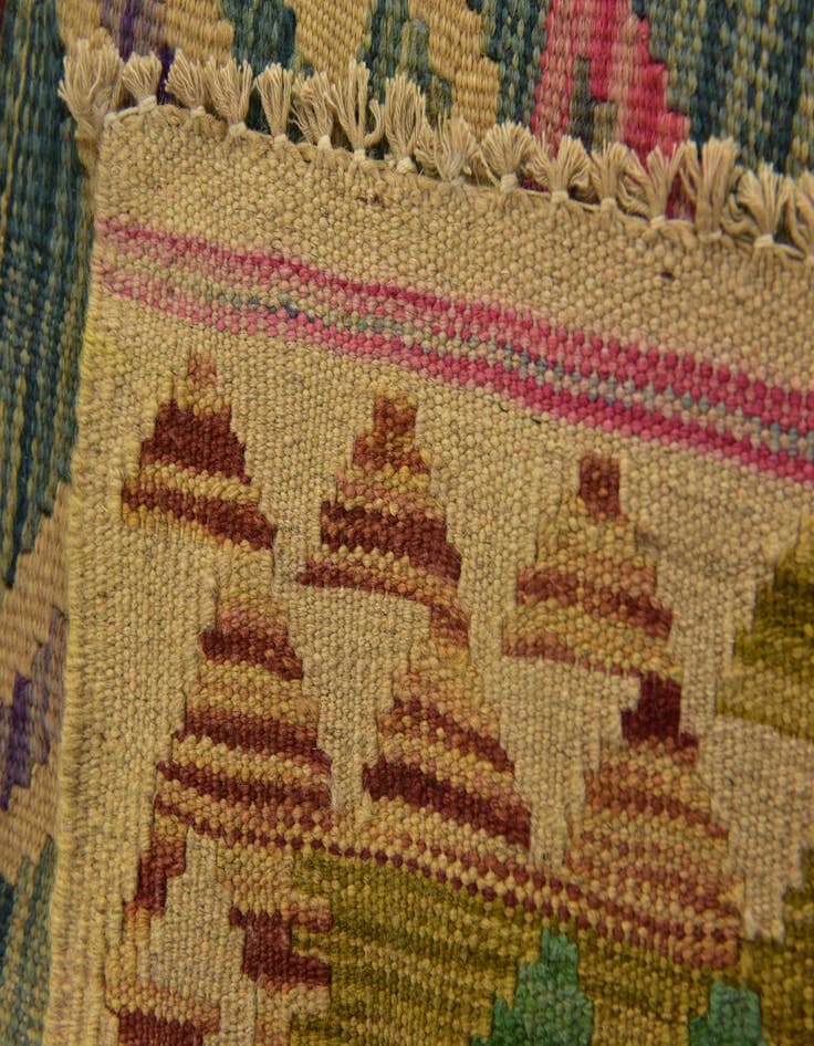 Detail image of 3' 6 x 6' 2  Hand Woven Kilim Maymana Wool Rug