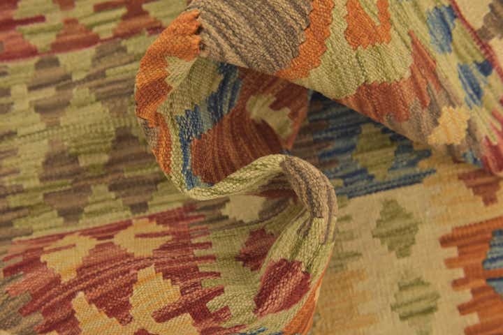 3' 3 x 4' 10 Hand Woven Kilim Maymana Wool Rug