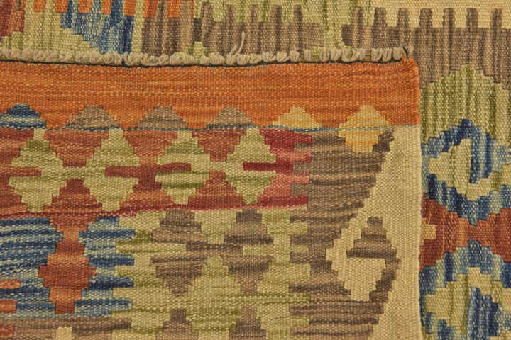 3' 3 x 4' 10 Hand Woven Kilim Maymana Wool Rug