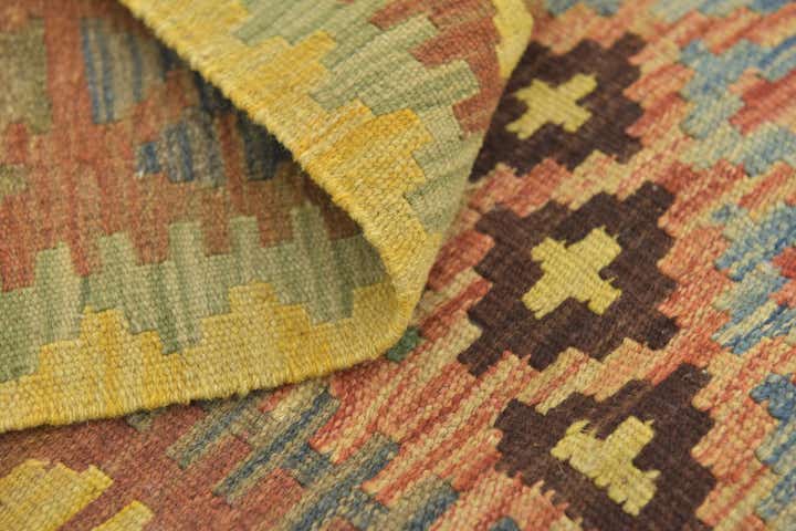 3' 3 x 5' Hand Woven Kilim Maymana Wool Rug