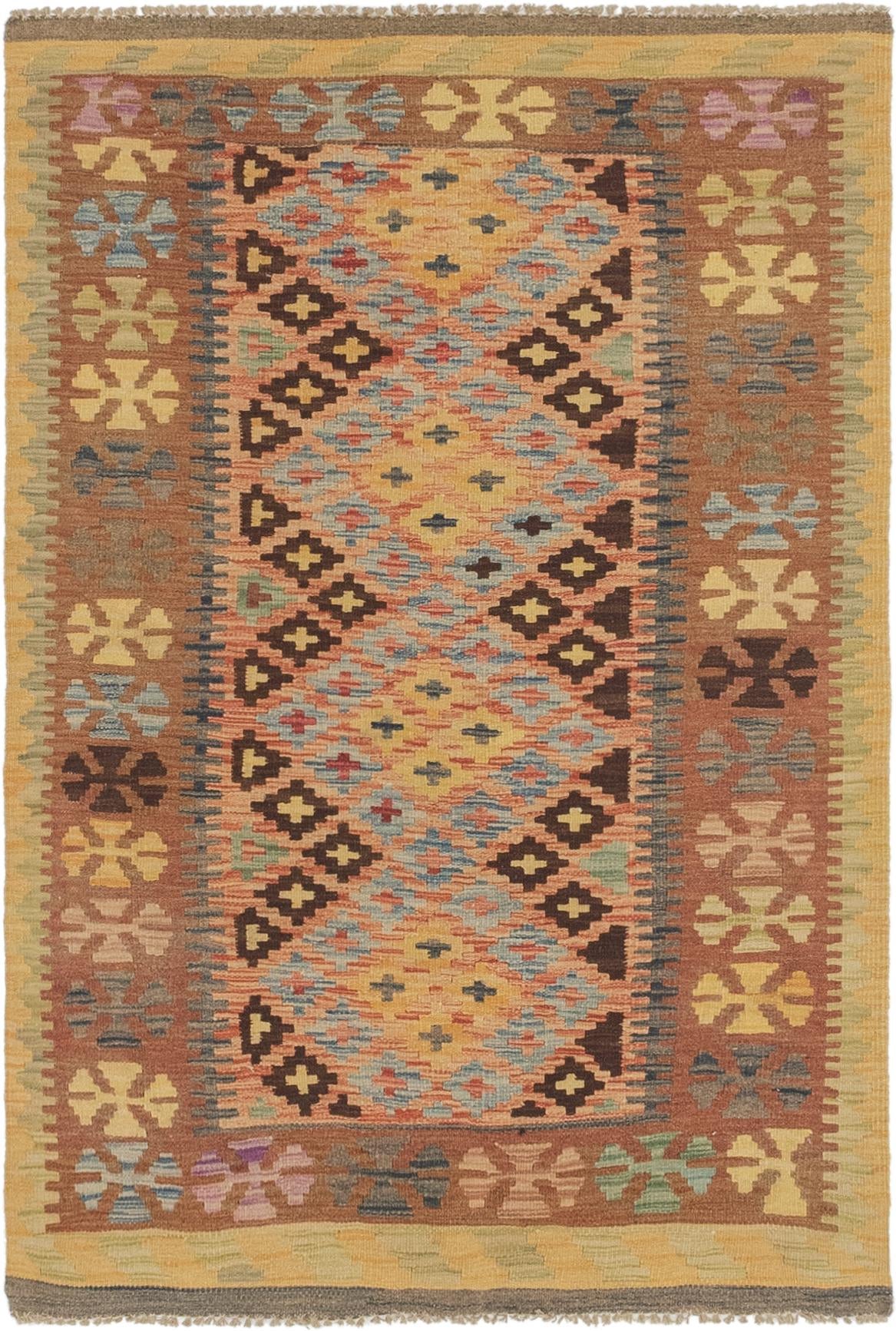 3' 3 x 5' Hand Woven Kilim Maymana Wool Rug
