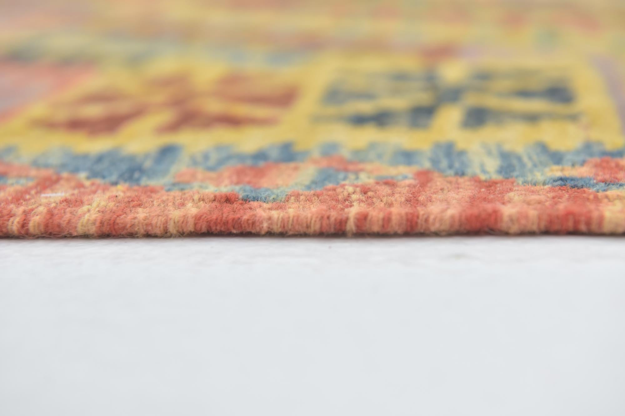 3' 4 x 4' 10 Hand Woven Kilim Maymana Wool Rug