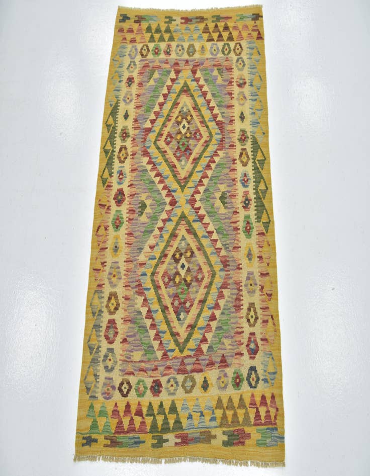 Detail image of 3' 2 x 4' 7  Hand Woven Kilim Maymana Wool Rug