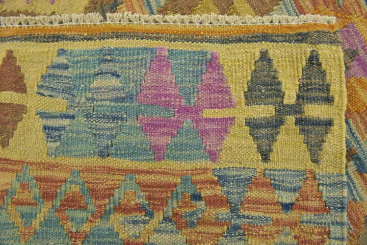 3' 3 x 4' 9 Hand Woven Kilim Maymana Wool Rug