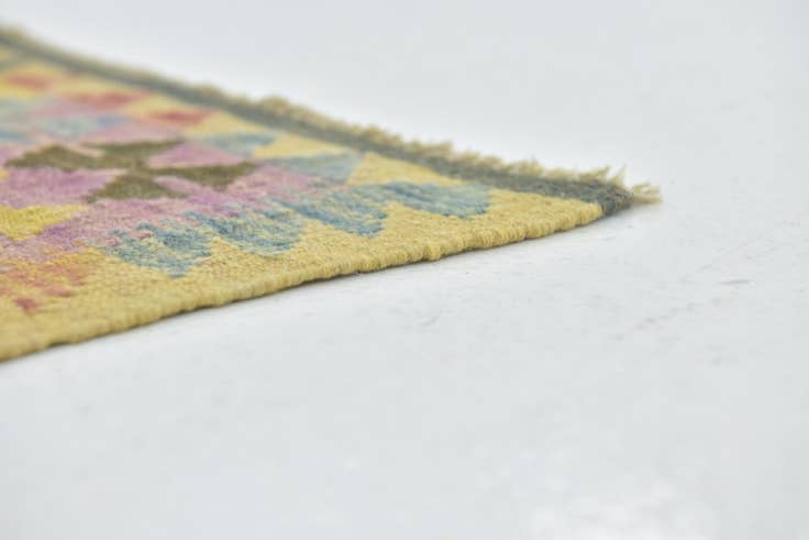 Detail image of 3' 3 x 4' 10 Hand Woven Kilim Maymana Wool Rug