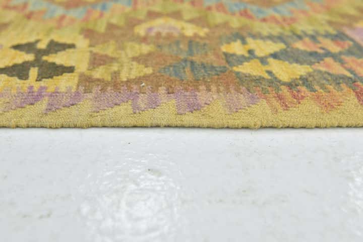 3' 3 x 4' 10 Hand Woven Kilim Maymana Wool Rug