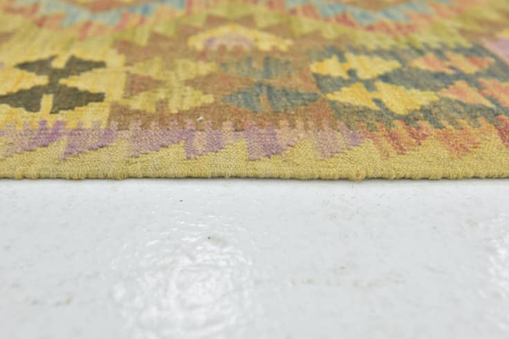 Detail image of 3' 3 x 4' 10 Hand Woven Kilim Maymana Wool Rug
