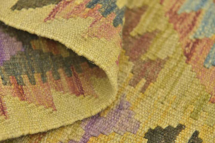 3' 3 x 4' 10 Hand Woven Kilim Maymana Wool Rug