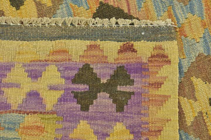 3' 3 x 4' 10 Hand Woven Kilim Maymana Wool Rug