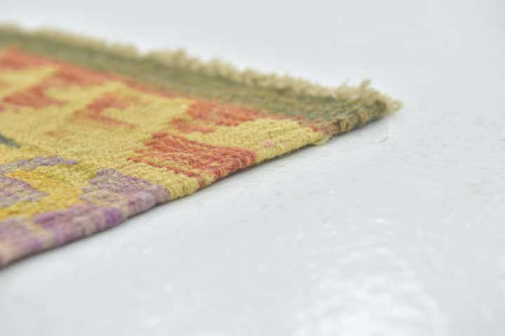 3' 4 x 4' 10 Hand Woven Kilim Maymana Wool Rug