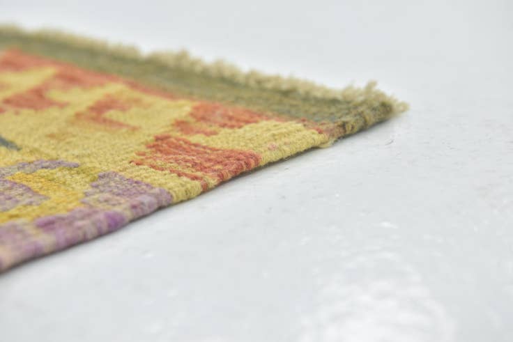 Detail image of 3' 4 x 4' 10 Hand Woven Kilim Maymana Wool Rug
