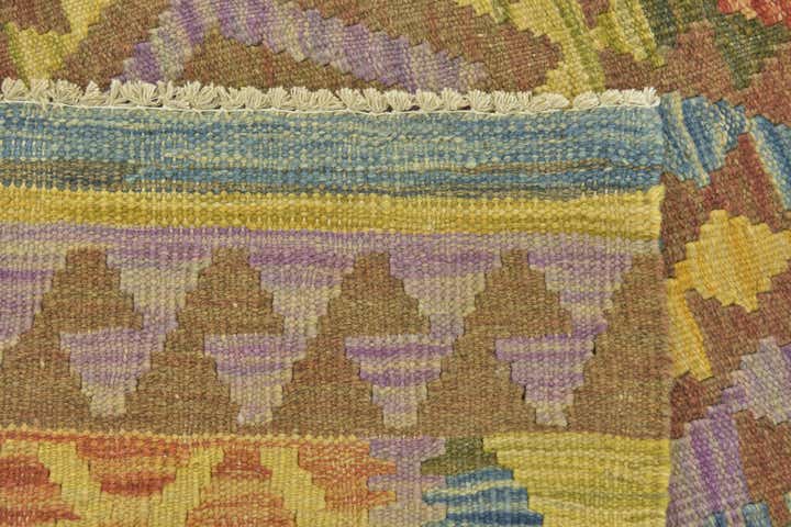 3' 4 x 4' 10 Hand Woven Kilim Maymana Wool Rug