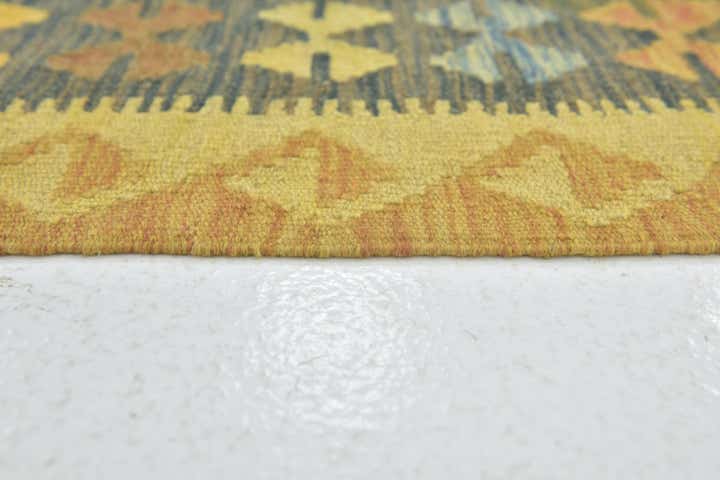 3' 2 x 4' 8 Hand Woven Kilim Maymana Wool Rug