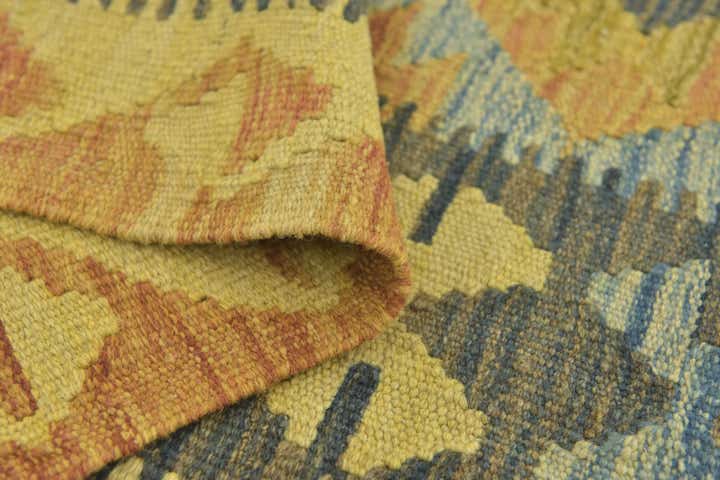 3' 2 x 4' 8 Hand Woven Kilim Maymana Wool Rug