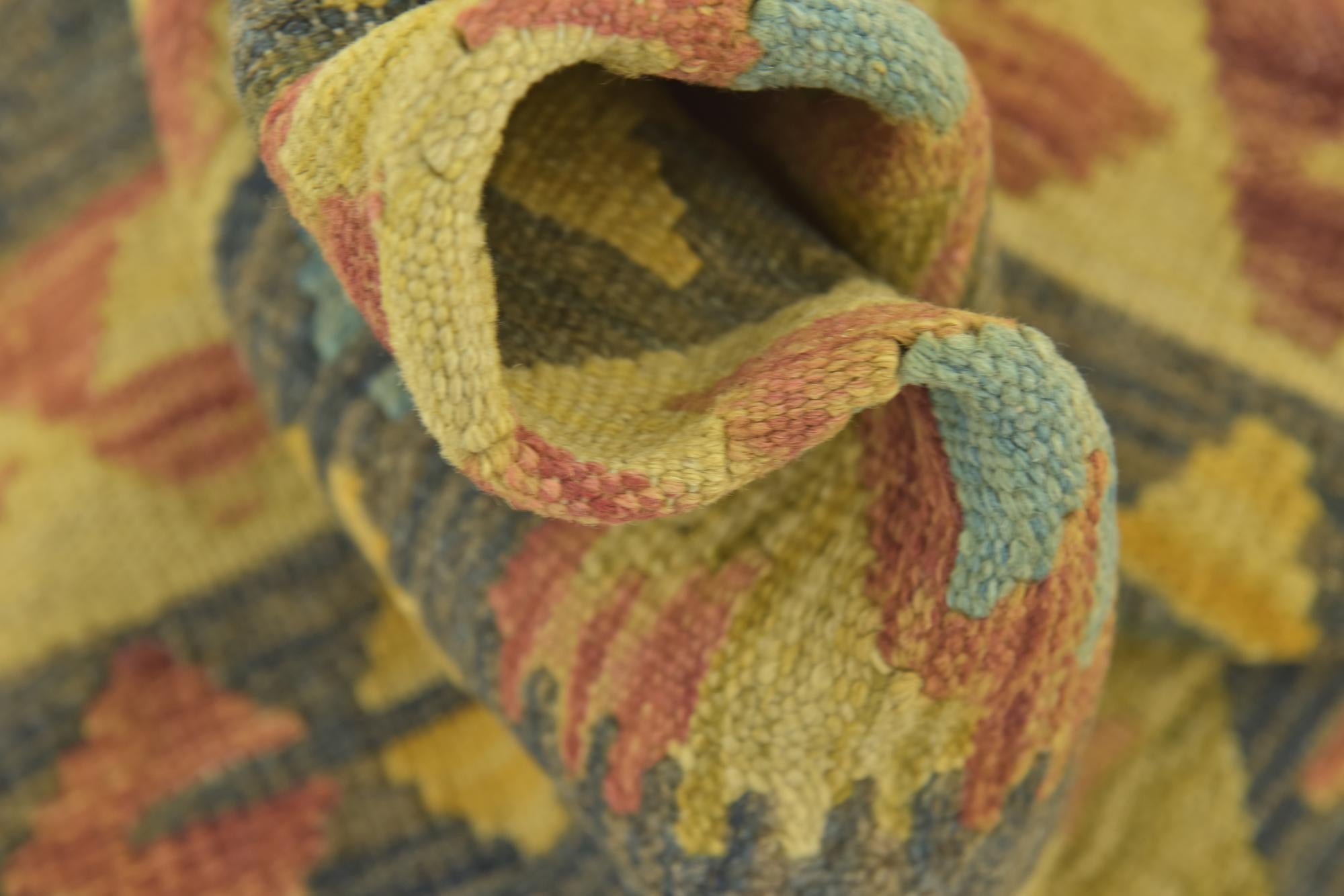 3' 2 x 4' 8 Hand Woven Kilim Maymana Wool Rug