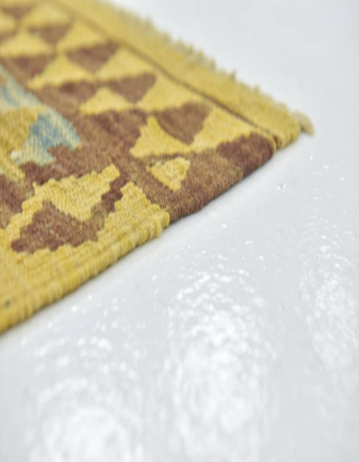 Detail image of 3' 3 x 4' 10  Hand Woven Kilim Maymana Wool Rug