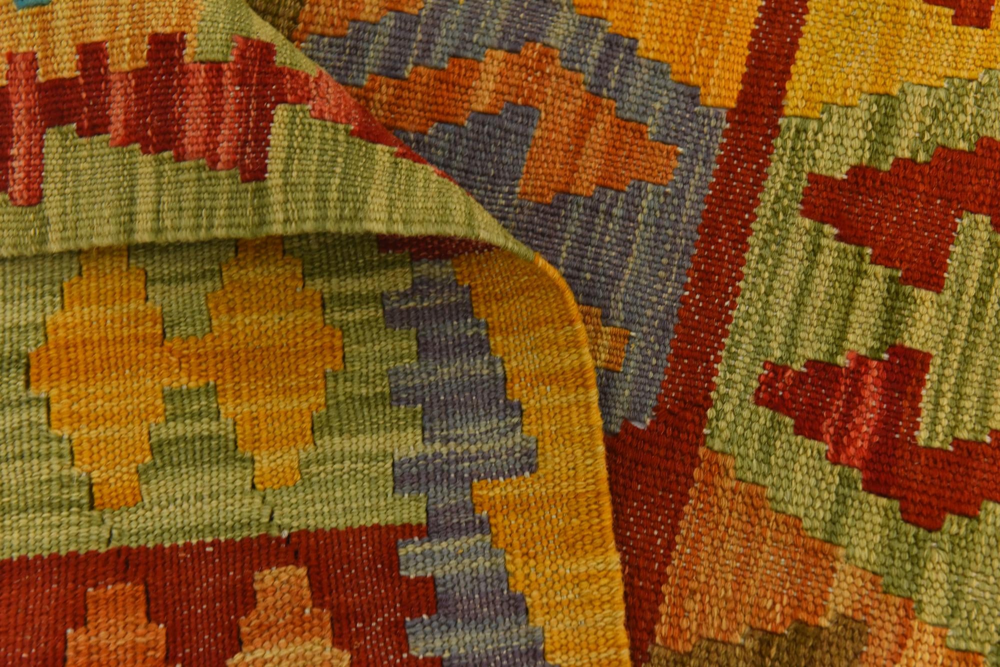 3' 3 x 4' 6 Hand Woven Kilim Maymana Wool Rug