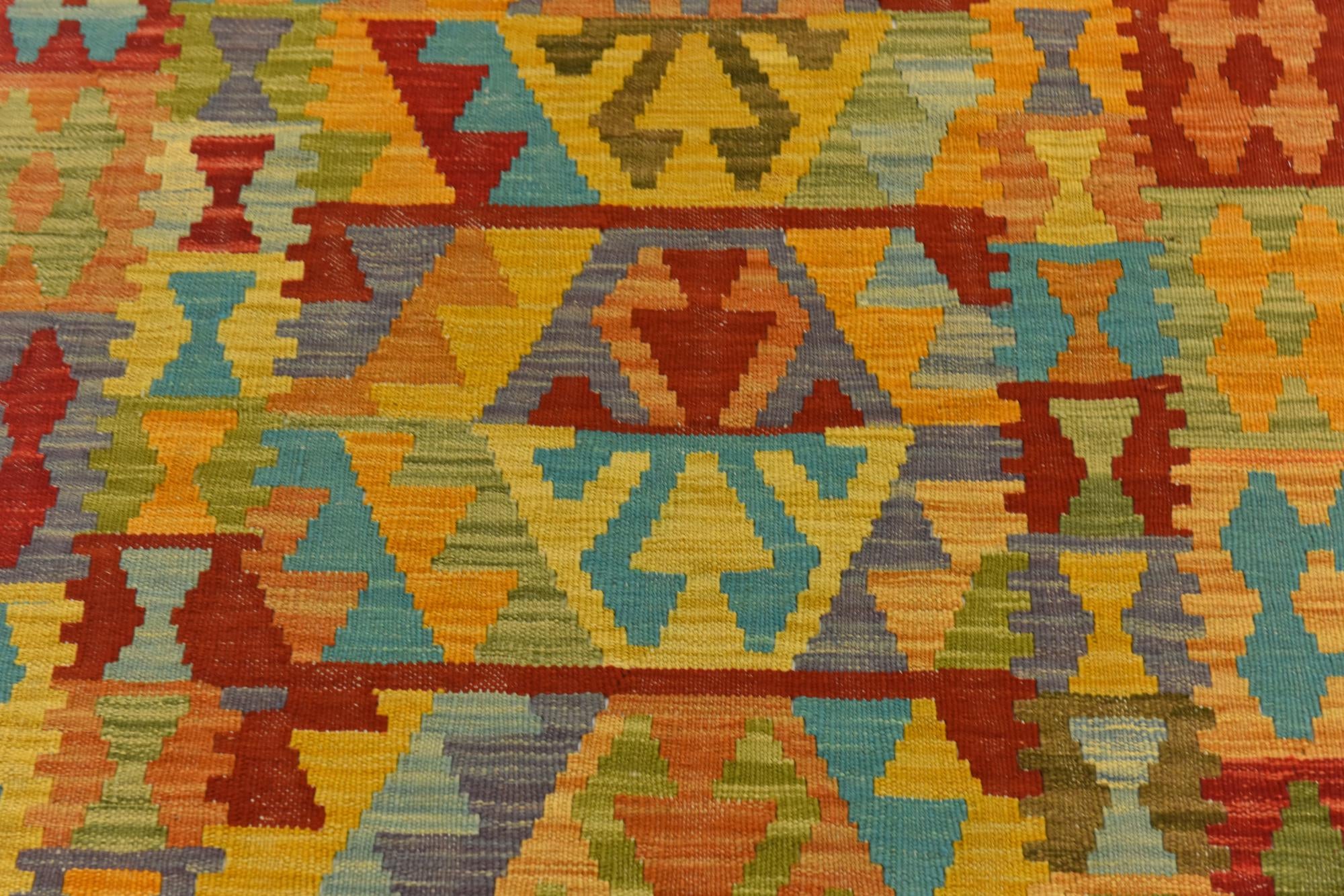 3' 3 x 4' 6 Hand Woven Kilim Maymana Wool Rug