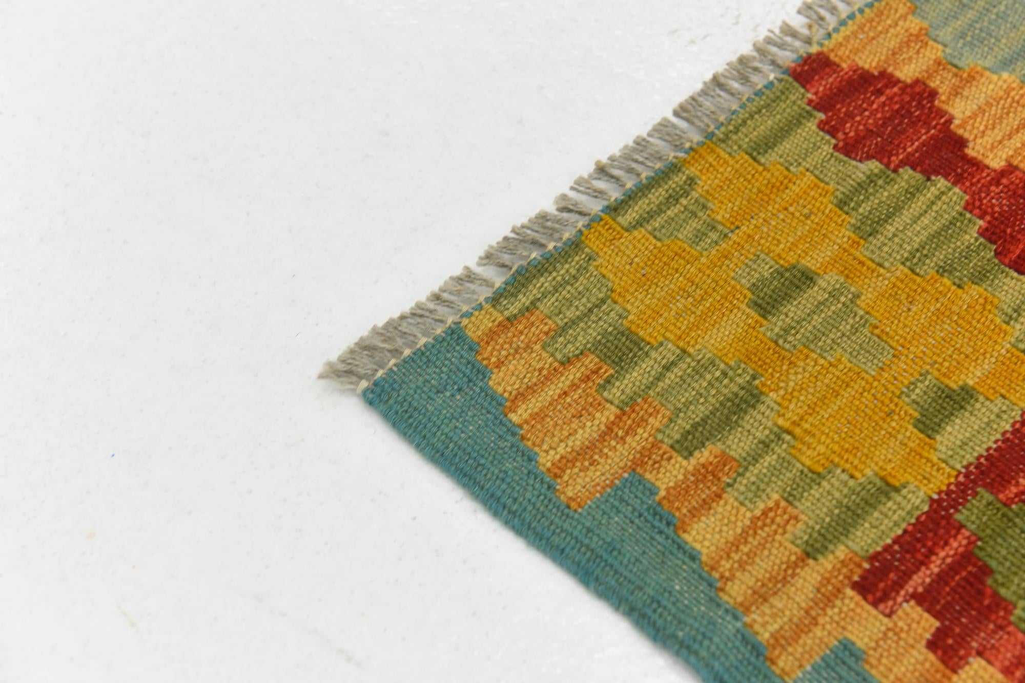 3' 3 x 4' 6 Hand Woven Kilim Maymana Wool Rug