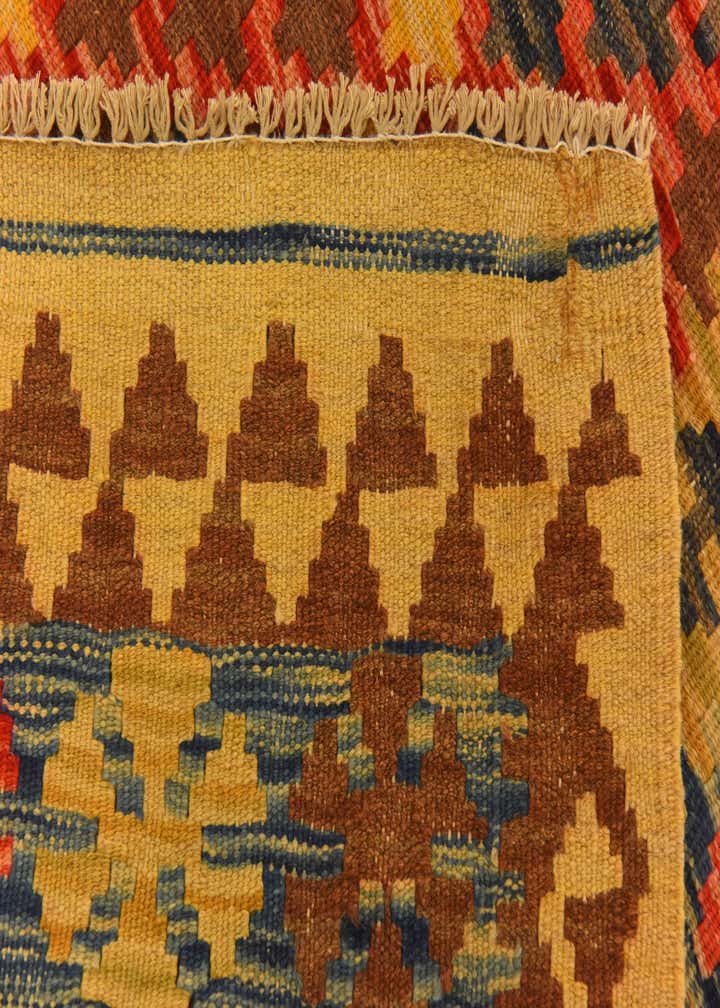 3' 3 x 5' Hand Woven Kilim Maymana Wool Rug