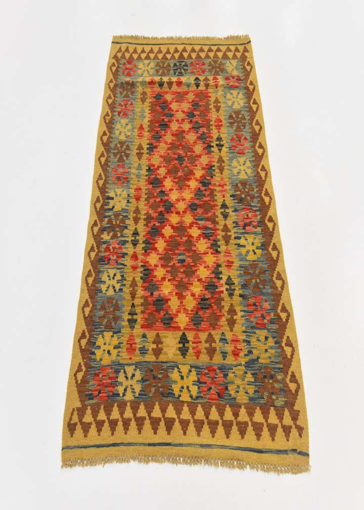 3' 3 x 5' Hand Woven Kilim Maymana Wool Rug
