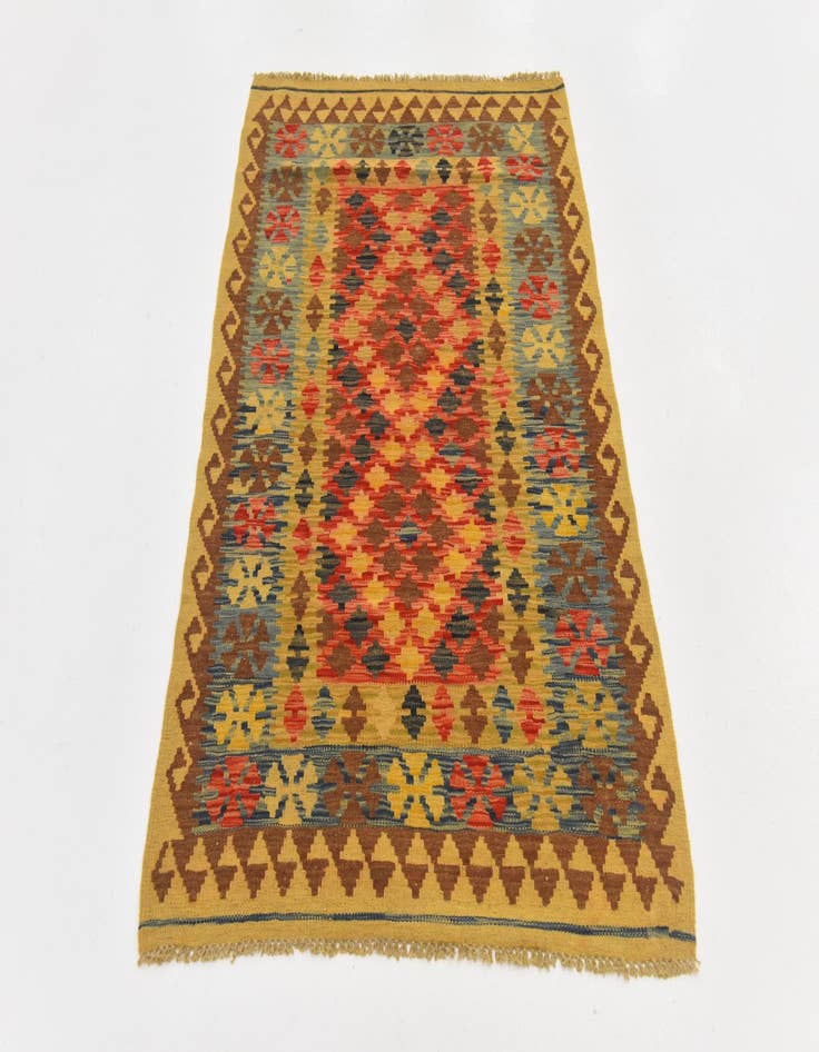 Detail image of 3' 3 x 5' Hand Woven Kilim Maymana Wool Rug