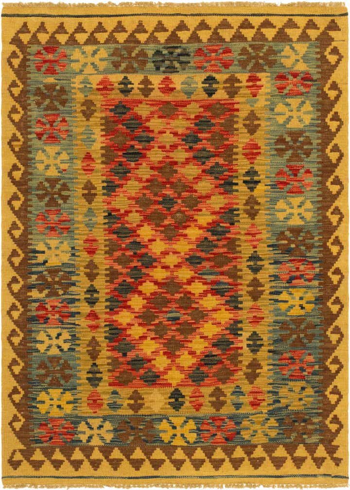 3' 3 x 5' Hand Woven Kilim Maymana Wool Rug
