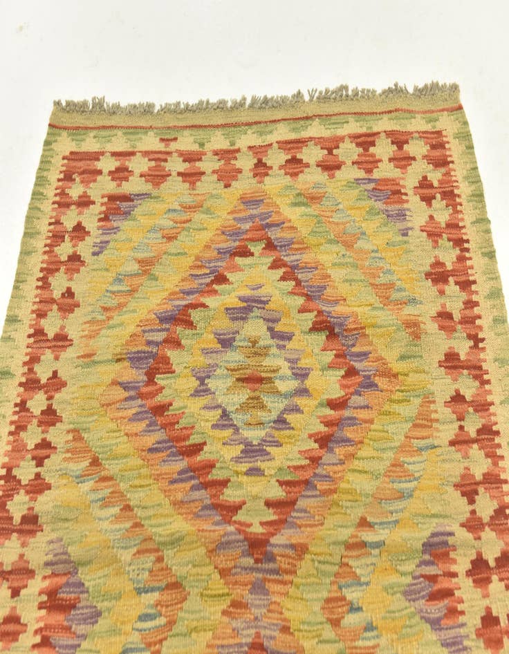 Detail image of 2' 9 x 4' 5  Hand Woven Kilim Maymana Wool Rug