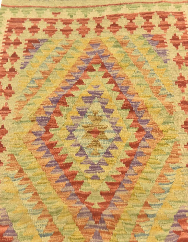 Detail image of 2' 9 x 4' 5  Hand Woven Kilim Maymana Wool Rug