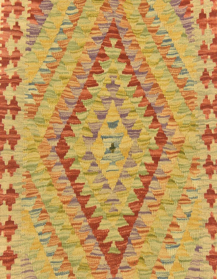 Detail image of 2' 9 x 4' 5  Hand Woven Kilim Maymana Wool Rug