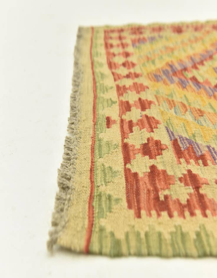 Detail image of 2' 9 x 4' 5  Hand Woven Kilim Maymana Wool Rug
