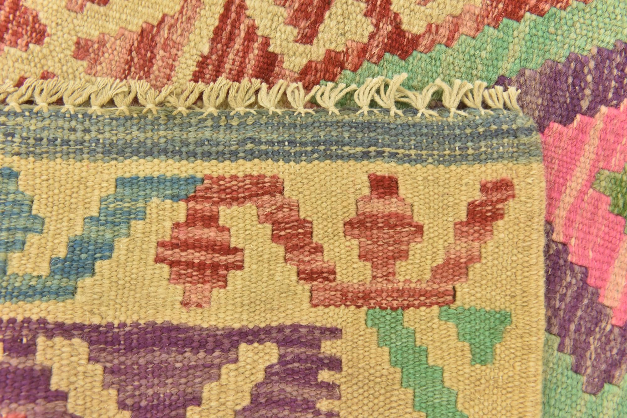 3' 6 x 5' Hand Woven Kilim Maymana Wool Rug