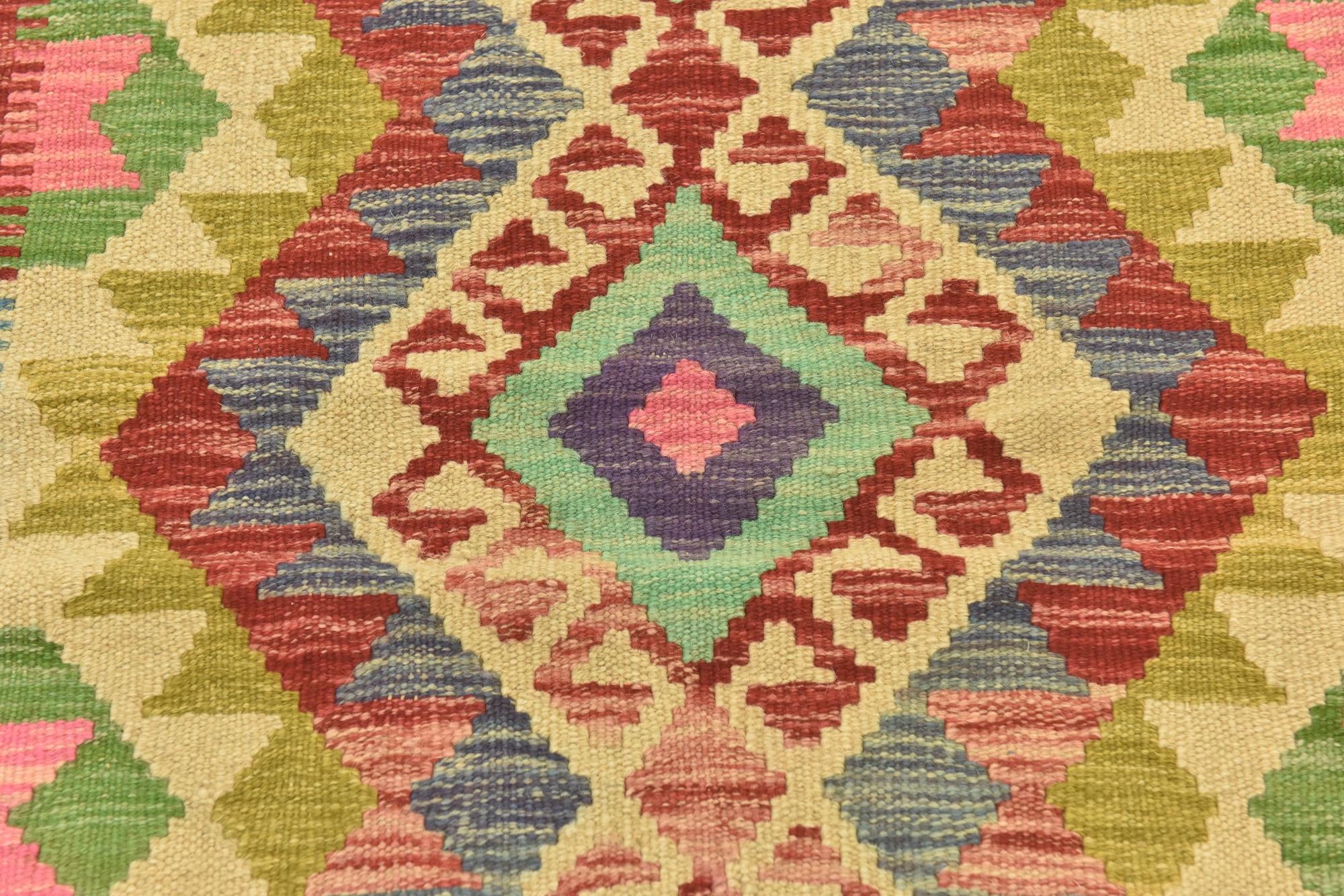 3' 6 x 5' Hand Woven Kilim Maymana Wool Rug