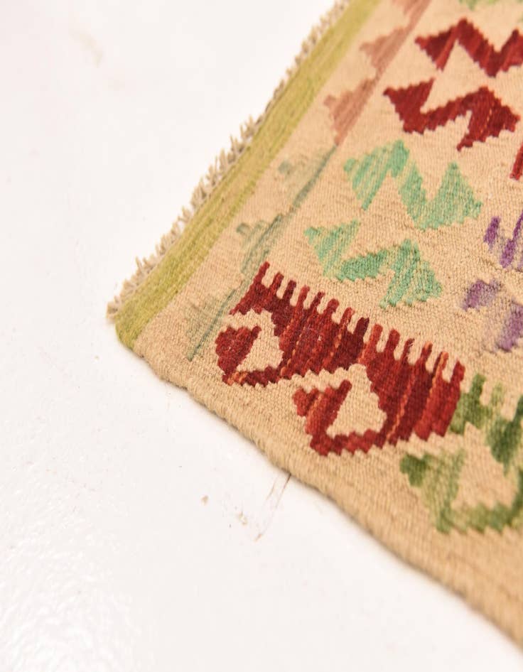 Detail image of 5' x 6' 6  Hand Woven Kilim Maymana Wool Rug