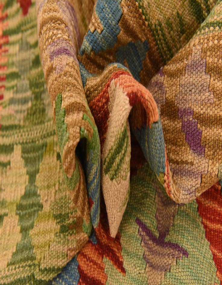 Detail image of 5' 3 x 6' 6  Hand Woven Kilim Maymana Wool Rug