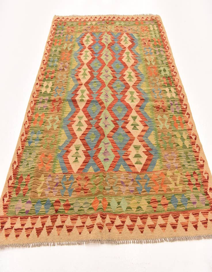 Detail image of 5' 3 x 6' 6  Hand Woven Kilim Maymana Wool Rug