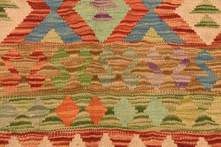 5' 3 x 6' 6 Hand Woven Kilim Maymana Wool Rug