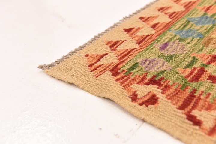 5' 3 x 6' 6 Hand Woven Kilim Maymana Wool Rug
