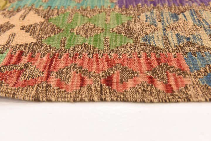4' 10 x 6' 9 Hand Woven Kilim Maymana Wool Rug
