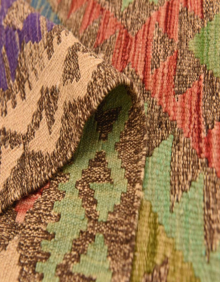 Detail image of 4' 10 x 6' 9  Hand Woven Kilim Maymana Wool Rug