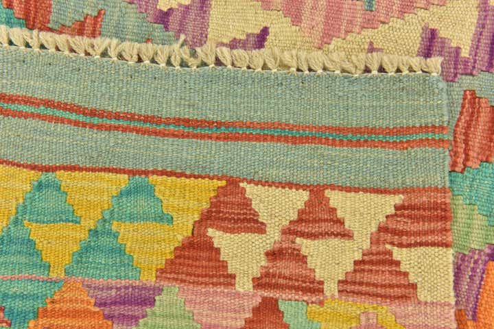 2' 9 x 4' 6 Hand Woven Kilim Maymana Wool Rug