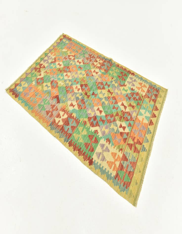 Detail image of 3' 3 x 5' 1 Hand Woven Kilim Maymana Wool Rug