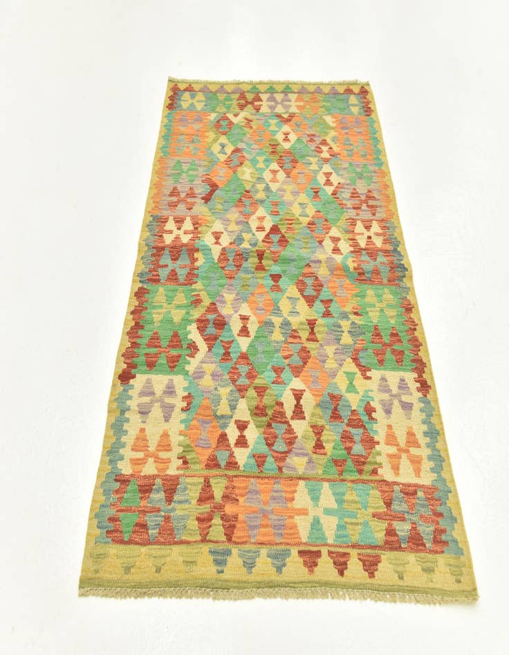 Detail image of 3' 3 x 5' 1 Hand Woven Kilim Maymana Wool Rug